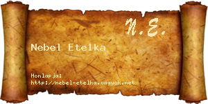 Nebel Etelka névjegykártya